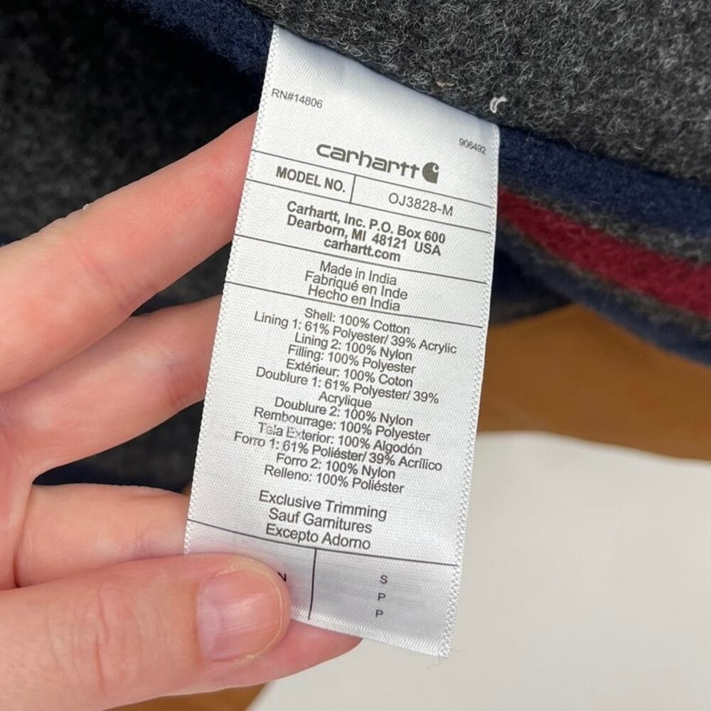 Carhartt Iconic J01 Duck Detroit Jacket Workwear Utility Blanket Lined - Small - Picture 14 of 16